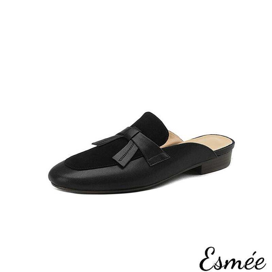 Shoes Esmée | Leather Mules With Bow Knot