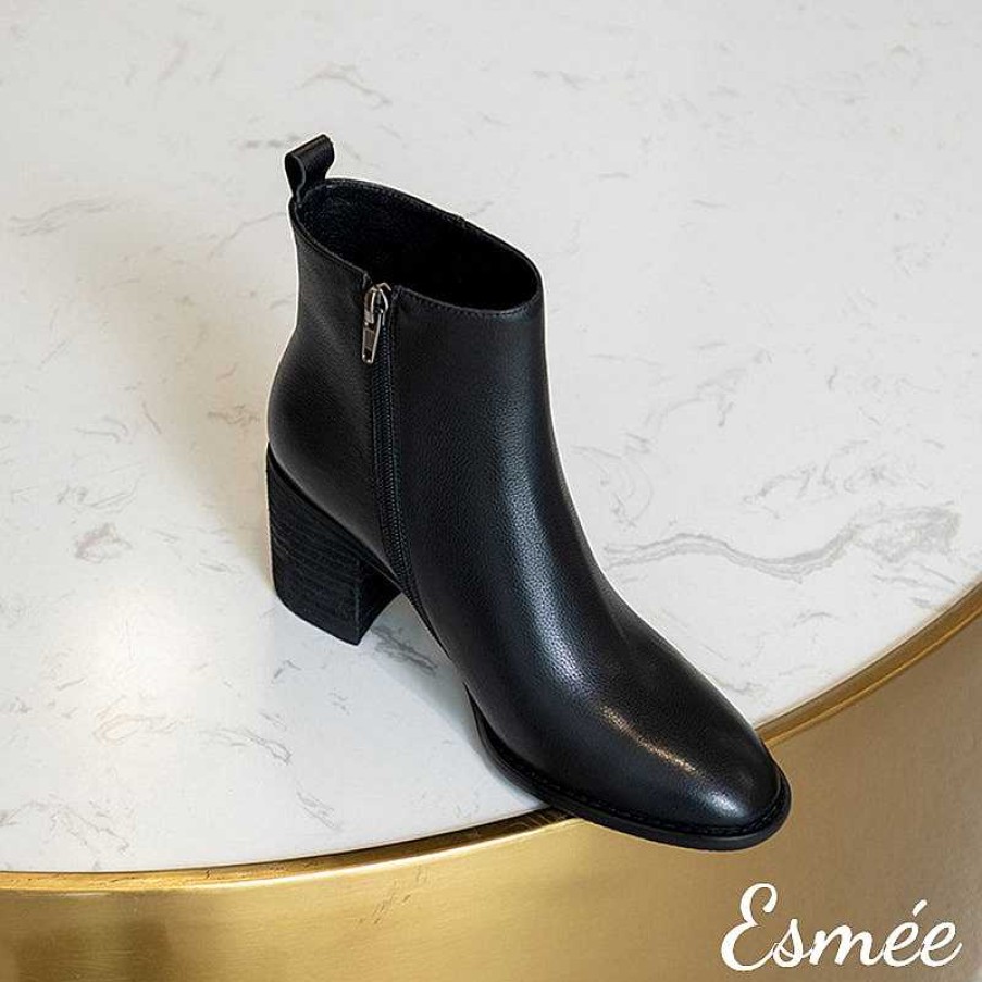 Shoes Esmée | Leather High Heel Boots Black