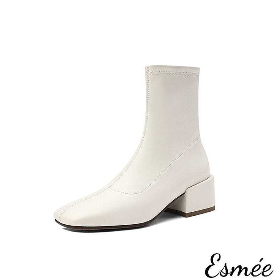 Shoes Esmée | Leather Ankle Boots With 5 Cm Block Heels