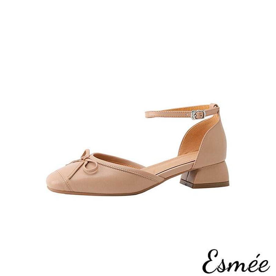 Shoes Esmée | Leather Sandals With Bow Knot And Ankle Straps