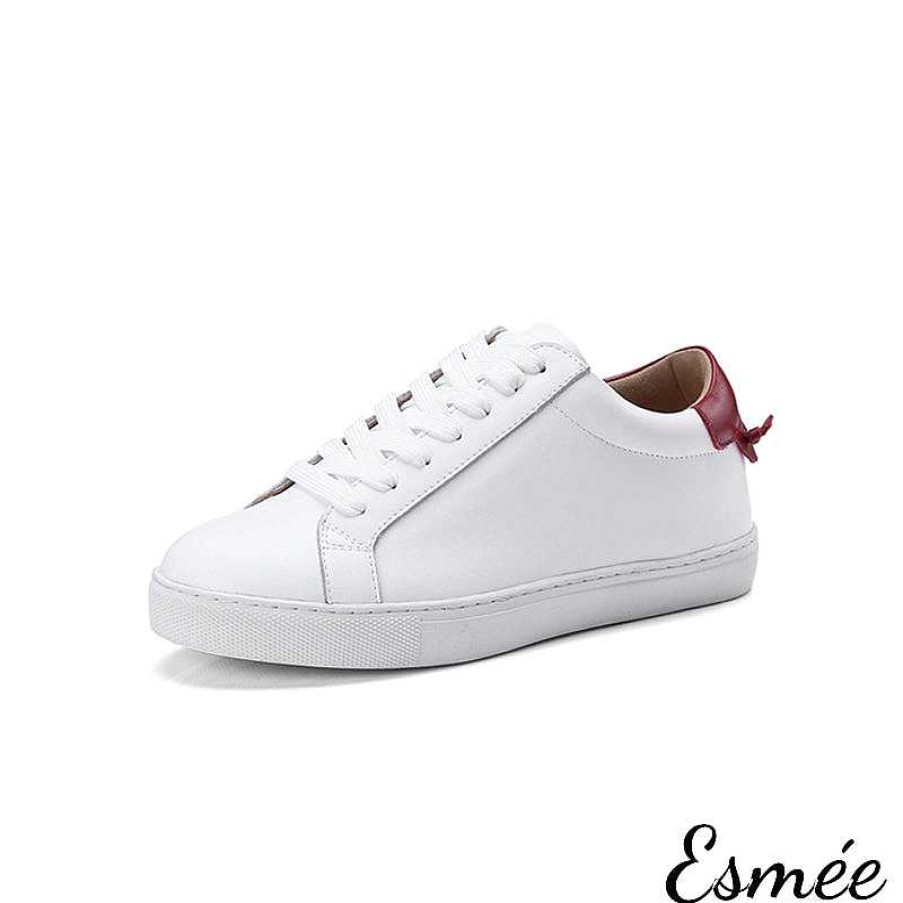 Shoes Esmée | Leather Sneakers With 3 Colors Heel Cap