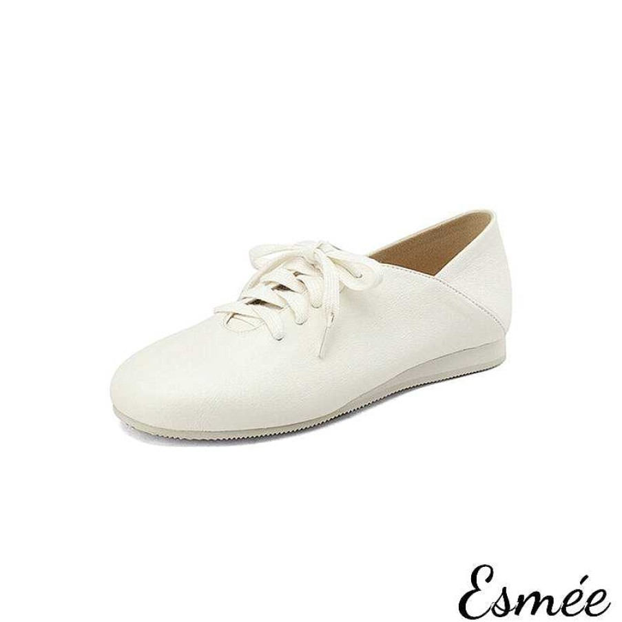 Shoes Esmée | Leather Oxford Shoes With Round Toe Design