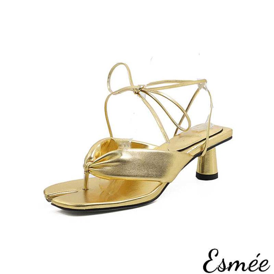 Shoes Esmée | Leather High Heel Sandals With Cloven Design