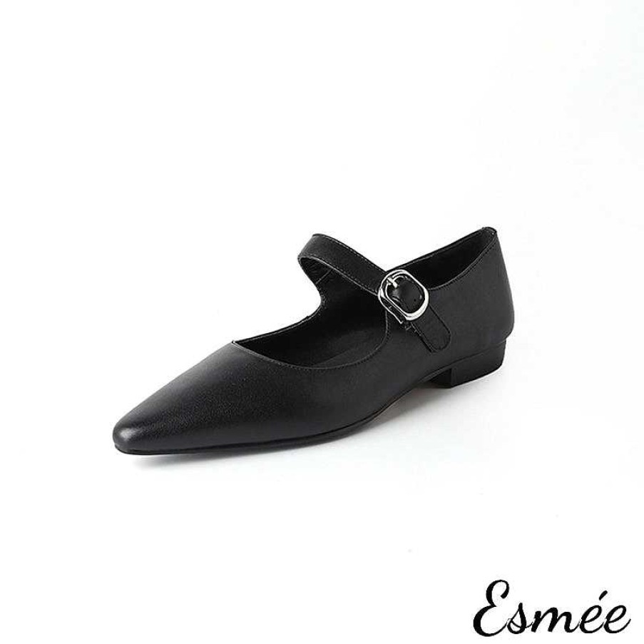 Shoes Esmée | Leather Pointed Toe Mary Jane