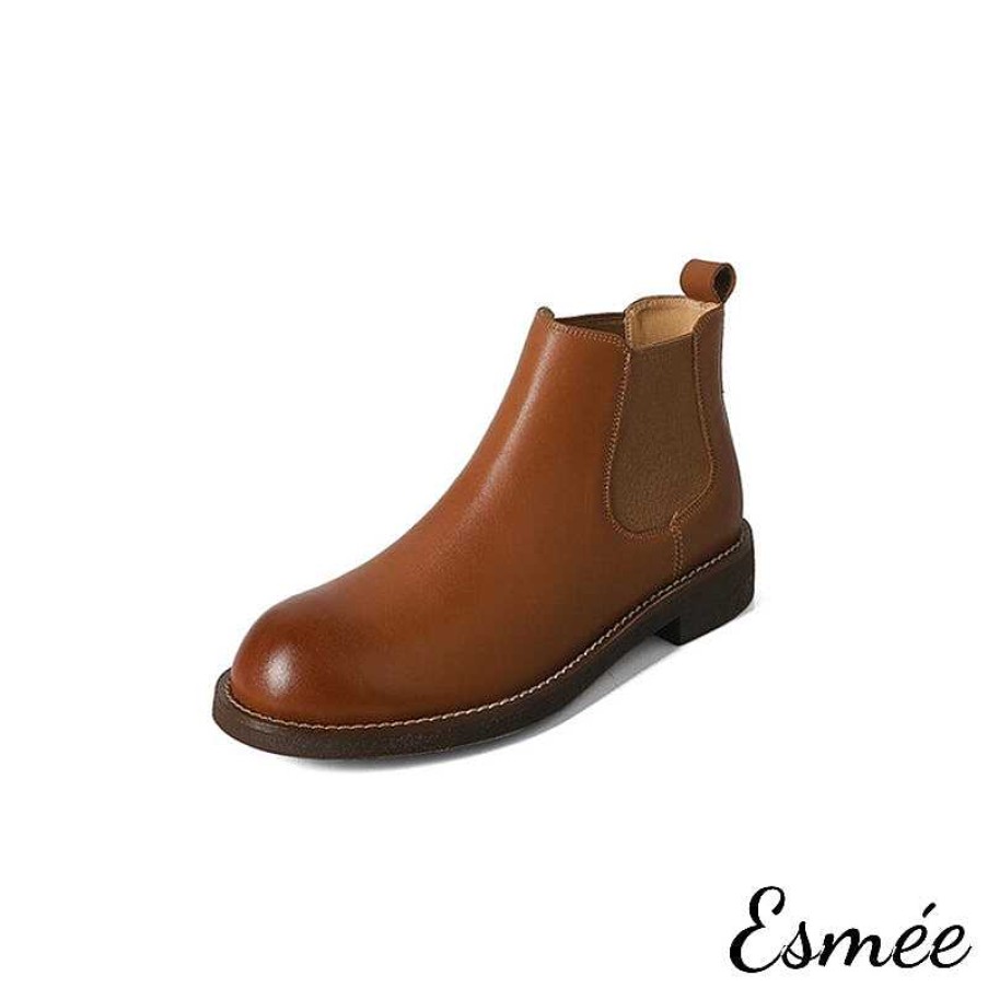 Shoes Esmée | Leather Ankle Chelsea Boots With Welt Design