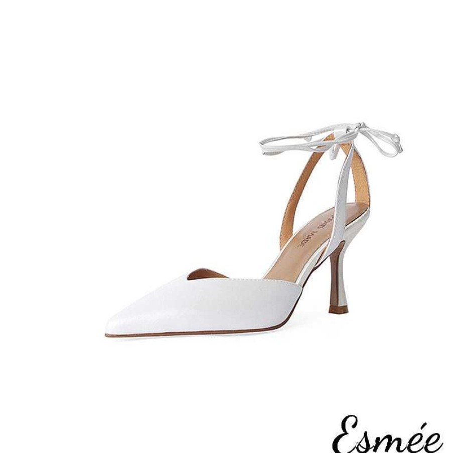 Shoes Esmée | Leather High Heel Sandals With Double Ankle Straps