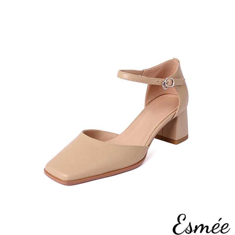 Shoes Esmée | Leather High Heel Sandals With Ankle Straps