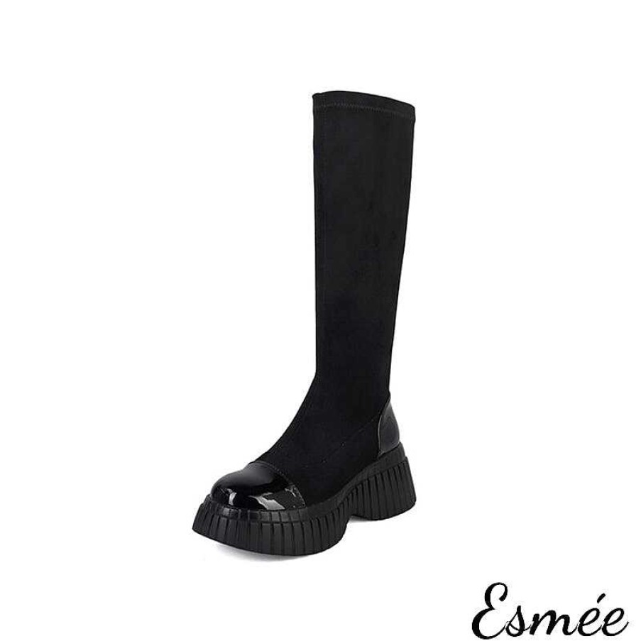 Shoes Esmée | Suede Long Boots With Special Designed Platform