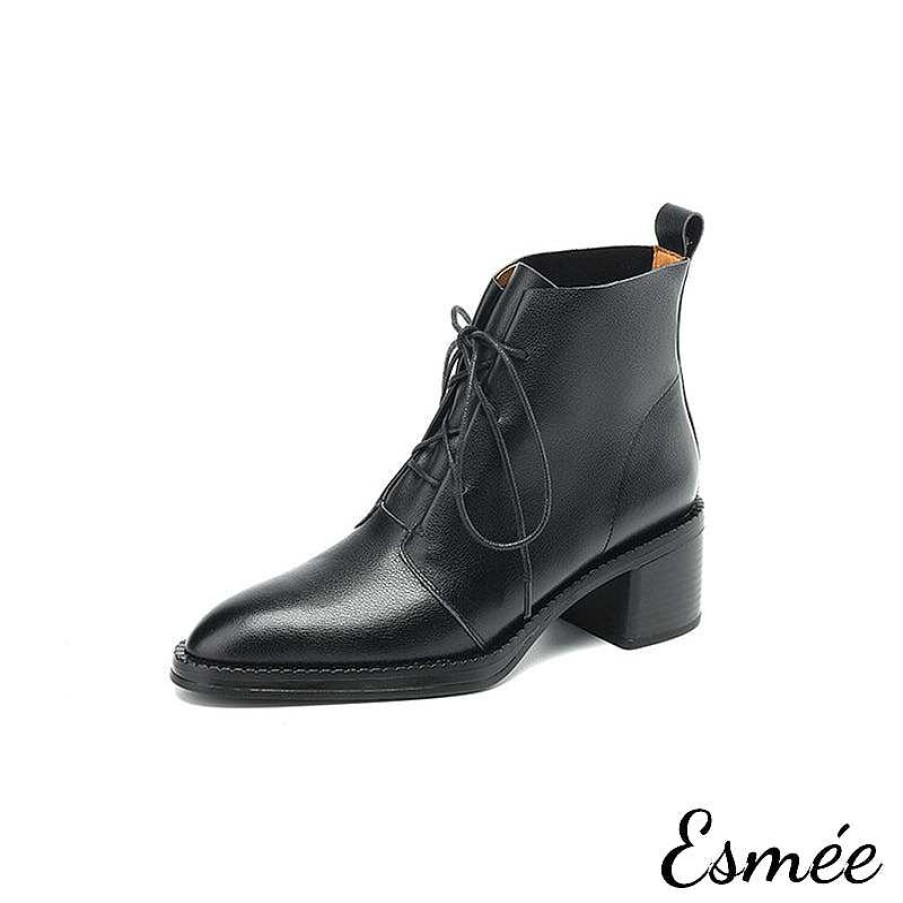 Shoes Esmée | Leather Pointy Toe Marten Boots