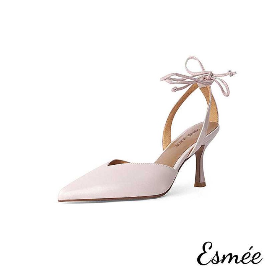 Shoes Esmée | Leather High Heel Sandals With Double Ankle Straps