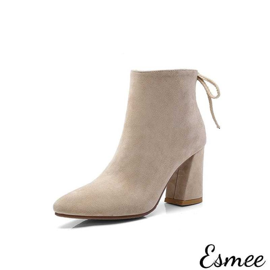 Shoes Esmée | Suede Ankle Boots With Block Heels