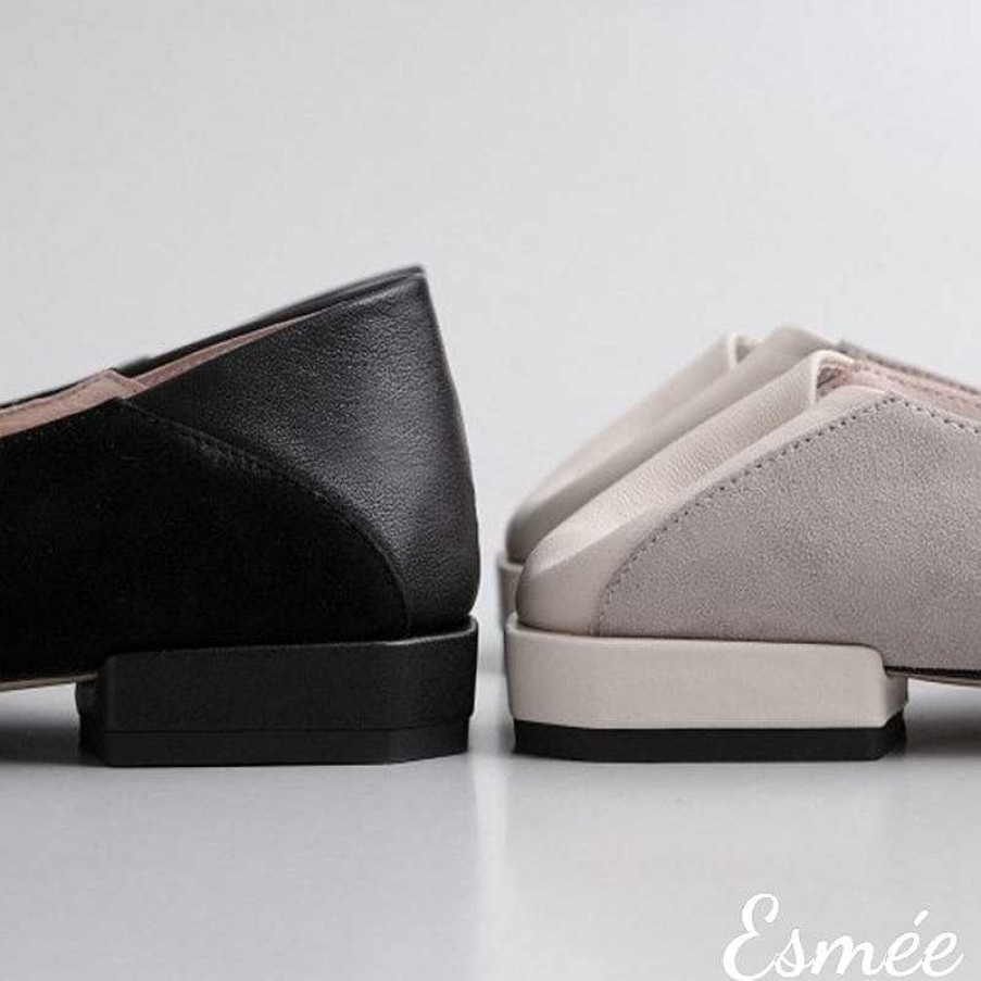 Shoes Esmée | Suede Loafers With Thick Leather Straps