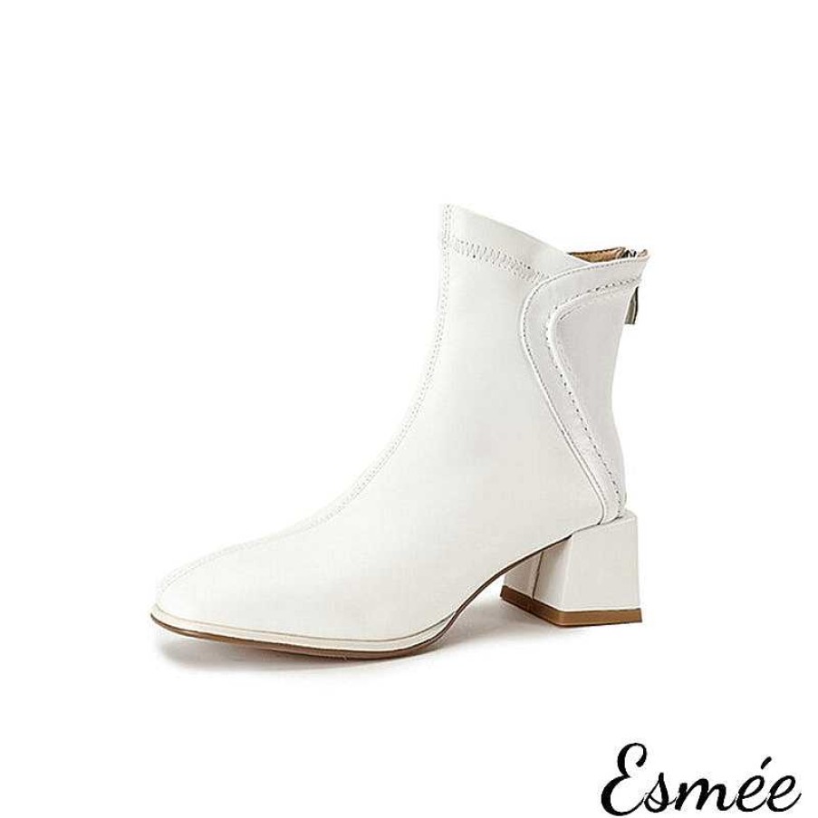 Shoes Esmée | Leather High Heel Ankle Boots With Special Cutting Design