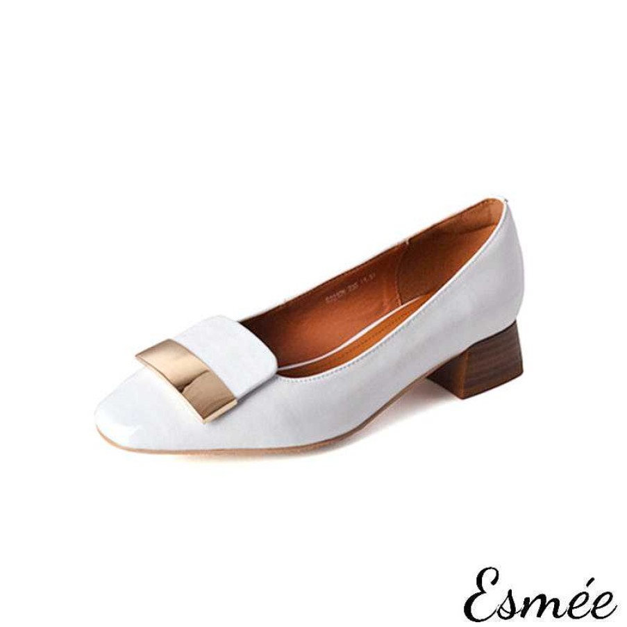 Shoes Esmée | Patent Leather Heels With Patent Leather Metal Buckle