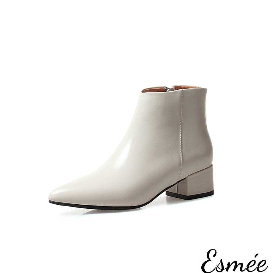 Shoes Esmée | Leather Ankle Boots With Pointed Toe Design