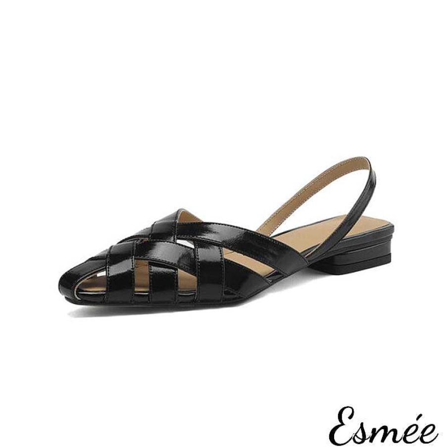 Shoes Esmée | Leather Slingback With Woven Design