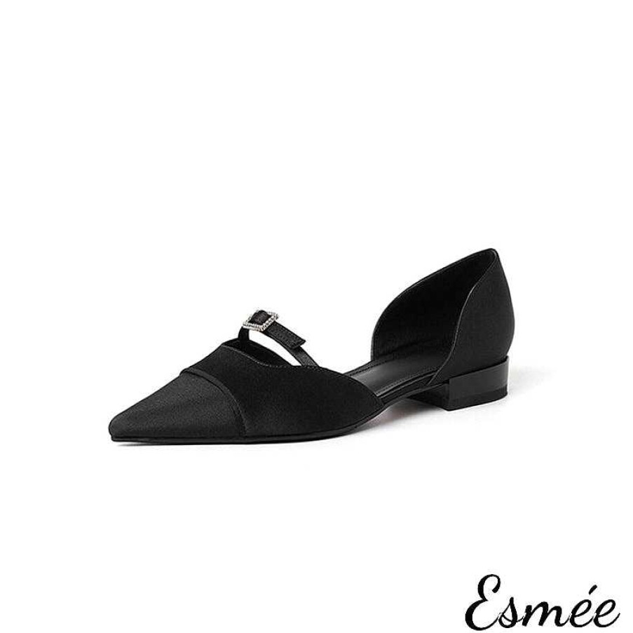 Shoes Esmée | Silk D'Orsay Shoes With Buckle Straps Design